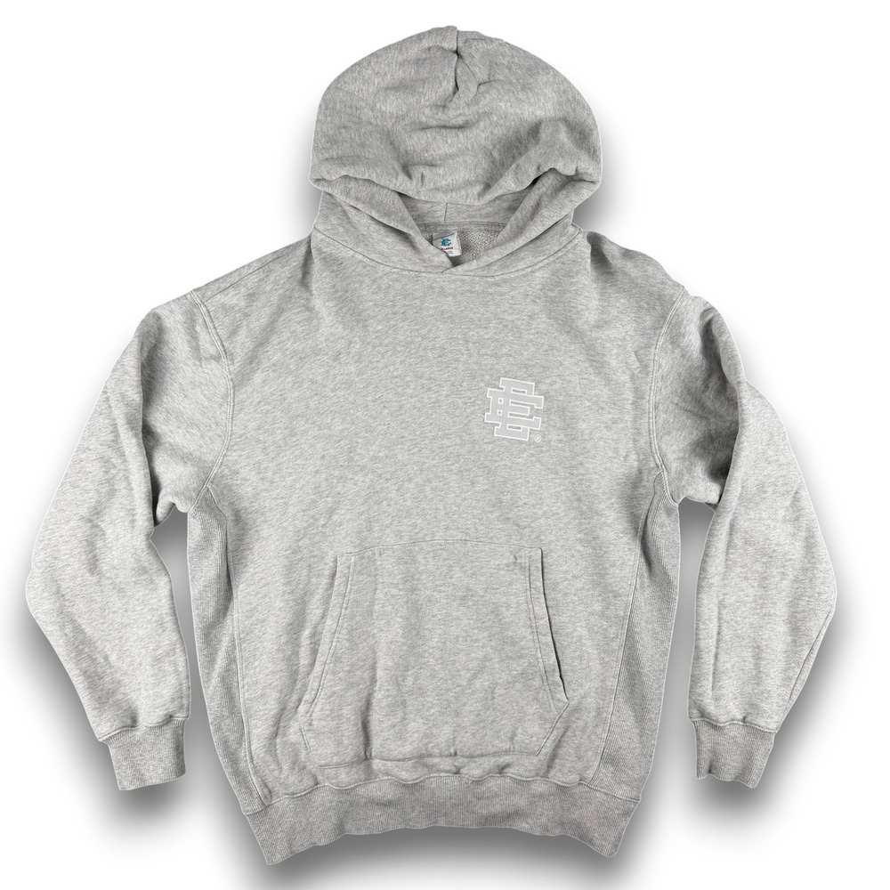 Eric Emanuel Hoodie Mens XL‎ Gray Fleece EE Logo Pullover Streetwear Portugal